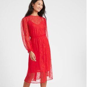 Banana Republic Women’s Petite Lace Midi Dress